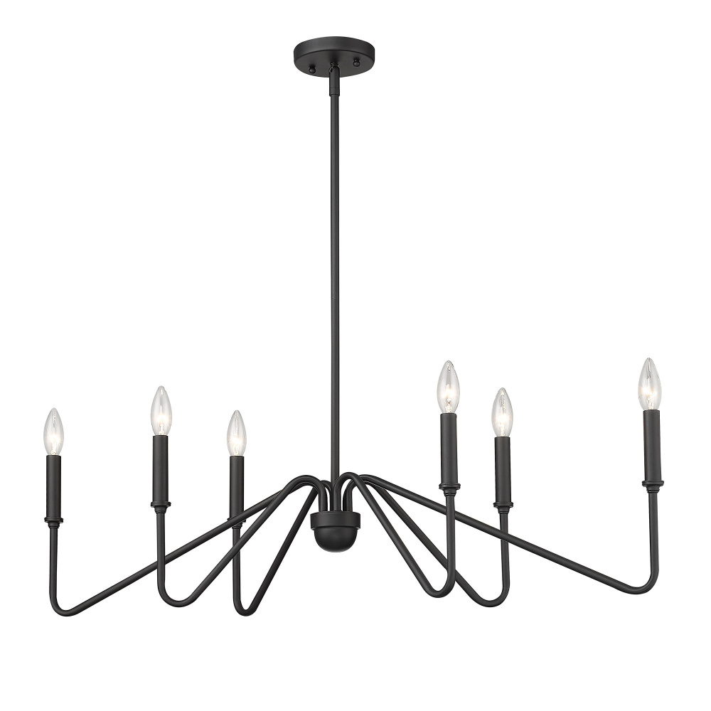 Yep by Golden Lighting Kennedy 6-light Island Light in Natural Black